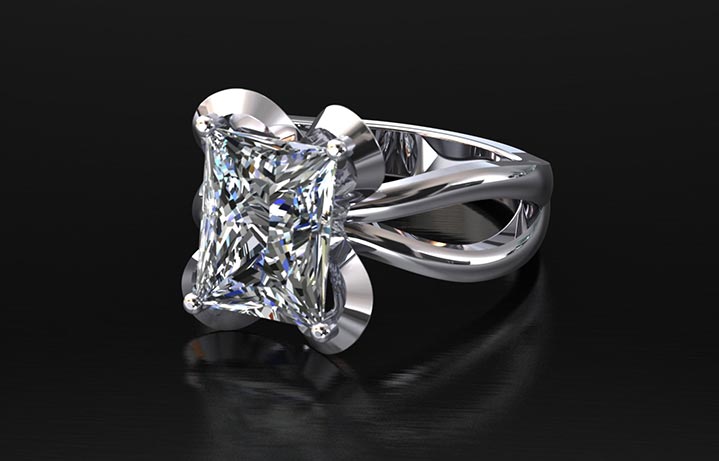 Bow-Bezel Emerald Cut